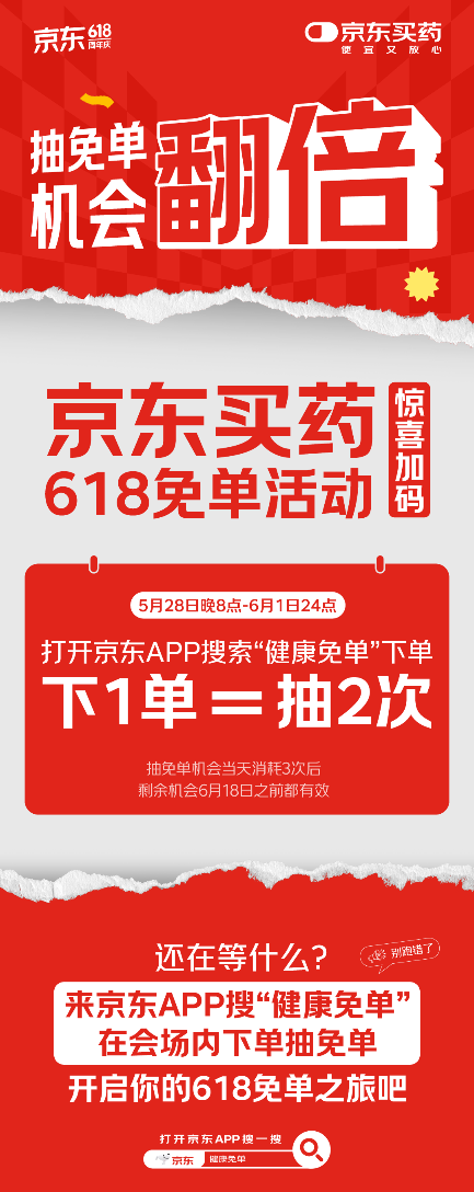 单活动”重磅升级 抽免单机会限时翻倍冰球突破爆百万大奖京东买药618“免